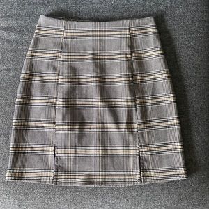 Plaid Skirt with Cutouts